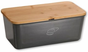 Cutie de pâine Kesper 58089 cu placă de tăiat,gri, 34 x 14 x 18 cm