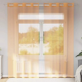 vidaXL Perdele Voile cu Oelii 2 buc Portocaliu 140x225 cm