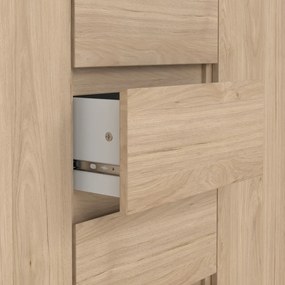 Comodă în culoare naturală cu aspect de lemn de stejar 121x91x50 cm Naia – Tvilum