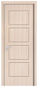 Usa Interior din MDF Novo Doors ND82, Cadru din Lemn Masiv, KIT COMPLET, Toc , Manere si balamale incluse (Culoare: Alb, Toc: Fix, Maner: Patrat