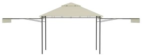 Pavilion cu acoperis dublu extins, 3x3x2,75 m, crem, 180 g m   Crem