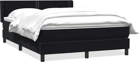vidaXL Pat box spring cu saltea, negru, 160x210 cm, catifea