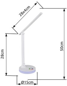 Globo 58445W - Lampă de birou LED RGBW dimabilă GERALDO LED/5W/230V + LED/2W