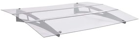 vidaXL Baldachin ușă argintiu și transparent 150x90 cm PET