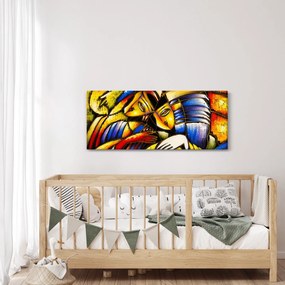 Tablou - Pictură în ulei, îndrăgostiții (120x50 cm)