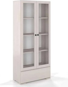 Vitrină lemn masiv TerraCraft Pin 1 Sertar, 80 × 38 × 182 cm - Natural