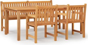 vidaXL Set mobilier pentru grădină, 4 piese, lemn masiv de tec