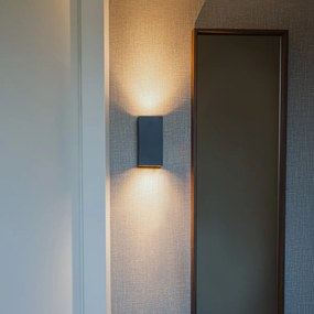 Lampă de perete inteligentă neagră cu pătrat auriu, inclusiv 2 GU10 Wi-Fi - Sab