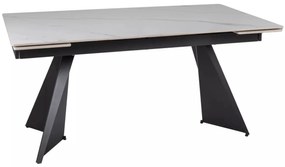 Masa extensibila Laconi alb/negru L160-220xl90 cm