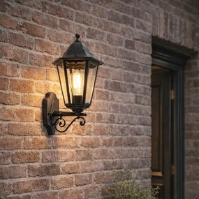 Aplică clasică de perete pentru exterior negru IP44 - Havana Up
