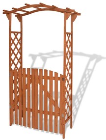 vidaXL Pergolă de grădină cu portiță, lemn masiv, 120 x 60 x 205 cm