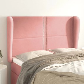 3117869 vidaXL Tăblie de pat cu aripioare, roz, 147x23x118/128 cm, catifea