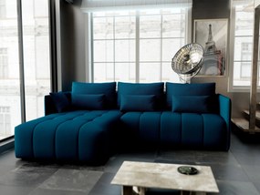 Colțar extensibil dumonde cu ladă de depozitare si sezut confortabil din spuma high-density, Malta Enjoy Petrol 235x185 cm