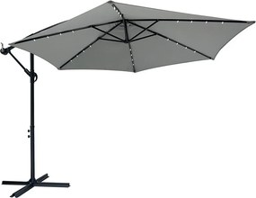 Umbrelă de soare reglabilă AVENBERG SUNNY LED 300, diametru 3M, gri