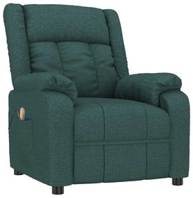 348126 vidaXL Fotoliu de masaj, verde închis, material textil