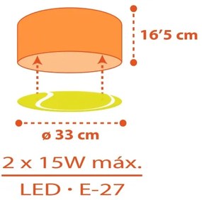 Plafonieră pentru copii TENNIS 2xE27/15W/230V Dalber 41756
