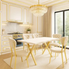 Masă de bucatarie Barton Alba din MDF