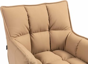 HR560N Scaun Caramel Piele Ecologica Premium Soft cu Bază Aurie
