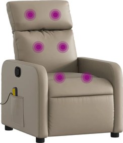 vidaXL Fotoliu de masaj rabatabil, cappuccino, piele ecologică