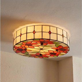 BRILAGI - Tiffany plafonieră din vitralii SUNFLOWER 2xE27/60W/230V Ø 40 cm