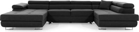Coltar extensibil dreapta 6 locuri ELTAP, Rod-06, Rodrigo, 345x202x90 cm, lemn/poliester, negru/alb