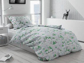 Lenjerie de pat din bumbac CHRISTMAS ELF verde Dimensiune lenjerie de pat: 70 x 90 cm | 140 x 200 cm