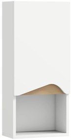 HOMCOM Dulap de perete pentru baie cu ușă cu închidere moale, poliță reglabilă și compartiment deschis, 30x17x67cm, alb | Aosom Romania