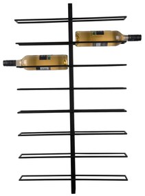 Raft pentru sticle de vin negru de perete din metal număr sticle 16 Dual – PT LIVING