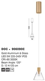 Pendul LED design modern minimalist DOC auriu