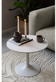 Măsuță de cafea albă rotundă cu blat ceramic ø 60 cm Malta – Actona