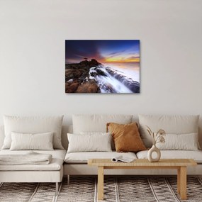 Tablou cu munți în ceață (70x50 cm)