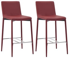 Set mobilier de bar, 3 piese, rosu vin, piele ecologica Bordo, 3