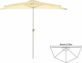 Umbrelă de grădină semicirculară - bej - 2,7 m