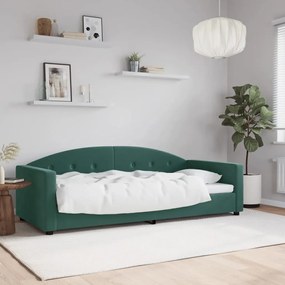 354138 vidaXL Cadru de pat, verde închis, 90x200 cm, catifea