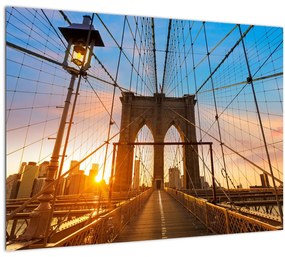 Tablou pe sticlă - Podul Brooklyn, Manhattan, New York (70x50 cm)
