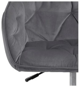 Scaun de birou cu suprafață de catifea Actona Brooke, gri