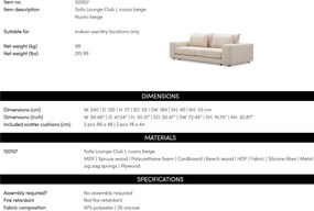 Canapea design LUX Lounge Club L, Nuoro beige