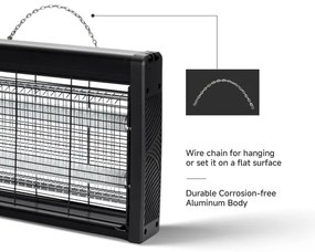 Brilagi - Capcană electrică pentru insecte 2 x UV / 10 W / 230 V, 60 m², neagră