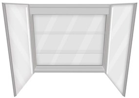 Oglinda baie cu dulap din Aluminiu, sistem iluminare LED, IP44, 80x70x15cm, D4214, Functie Dezaburire, Butoane Touch