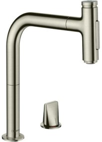 Baterie bucatarie cu dus extractibil crom periat Hansgrohe Metris M71 200 cu 2 jeturi 73819800