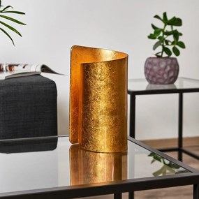 Veioza aurie cu abajur din sticla curbata Imagine I-IMAGINE-L-ORO FE