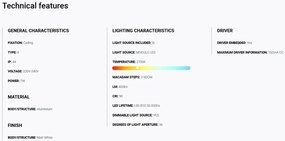 Spot LED incastrabil TULIPA White recessed downlight 7W 36° 2700K CRI90 dali IP44