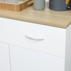 Bufet de bucatarie cu dulapuri HOMCOM, 80x40x180cm, alb | Aosom Romania