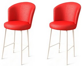 Set de scaune de bar Uras Red and White, 2 buc., 2 buc.
