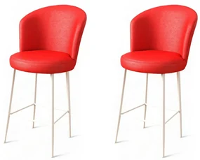 Set de scaune de bar Uras Red and White, 2 buc., 2 buc.