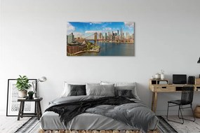 Tablouri canvas Podul Panorama de zgârie-nori