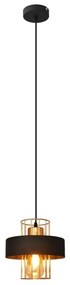 Lustră pe cablu VOLTA 1xE27/15W/230V neagră/aurie