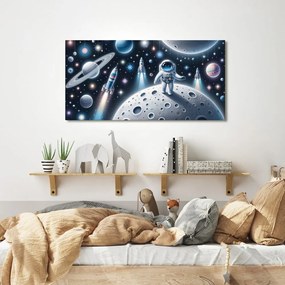 Tablou cosmonaut printre planete