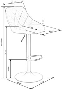 Scaun de bar 106x47 cm negru/maro