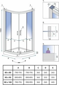 Cabina dus REA Look Chrome 80x80